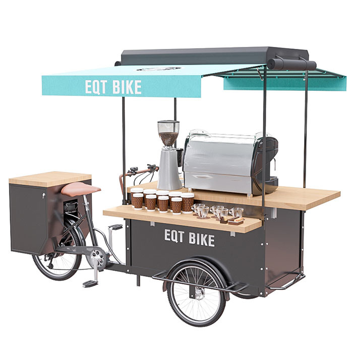 Dễ dàng vận hành xe đạp cà phê ngoài trời Giỏ hàng bằng thép carbon cao CE được phê duyệt