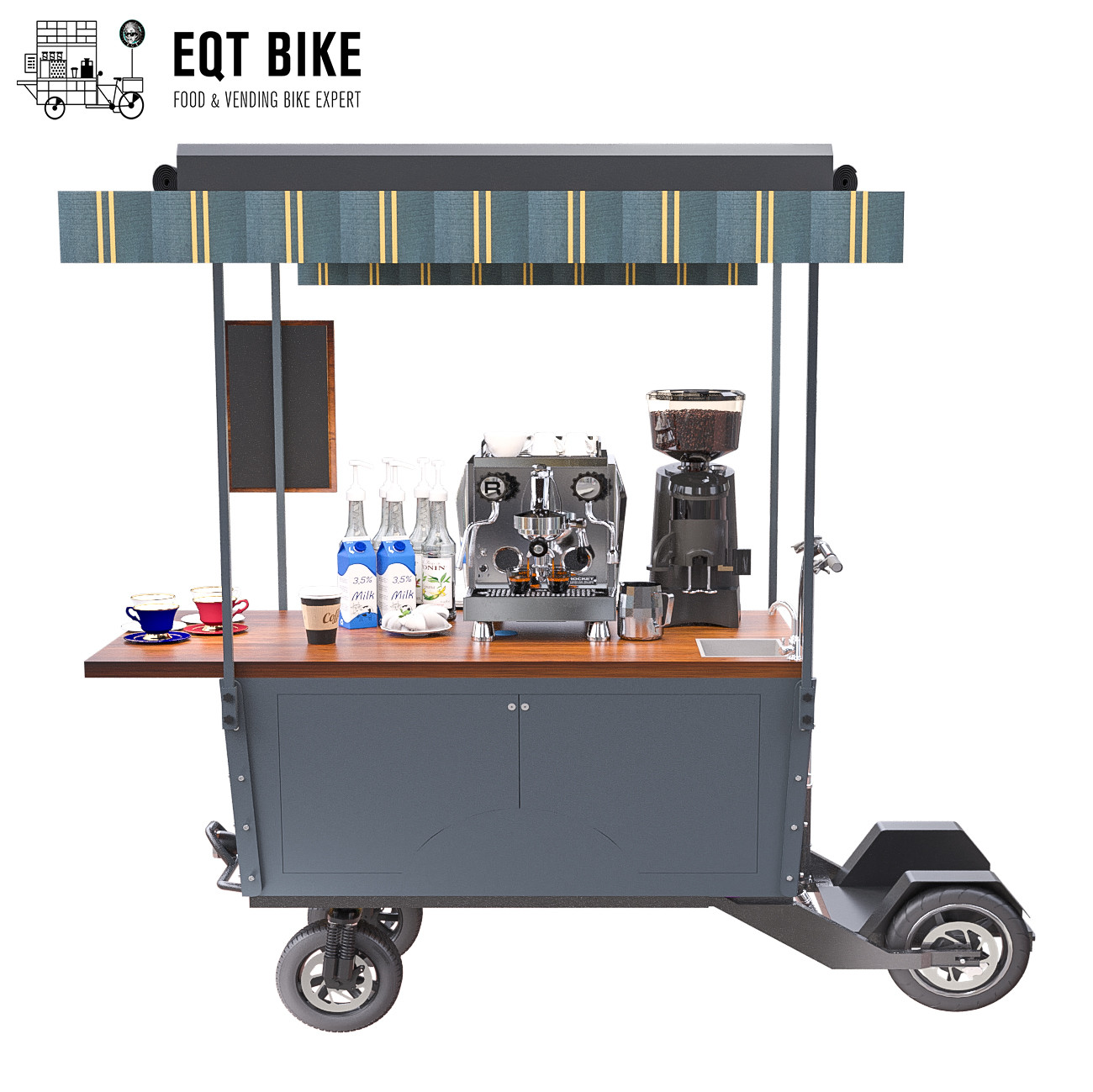 Xe đạp điện pha cà phê đa chức năng 350w với bàn làm việc SS